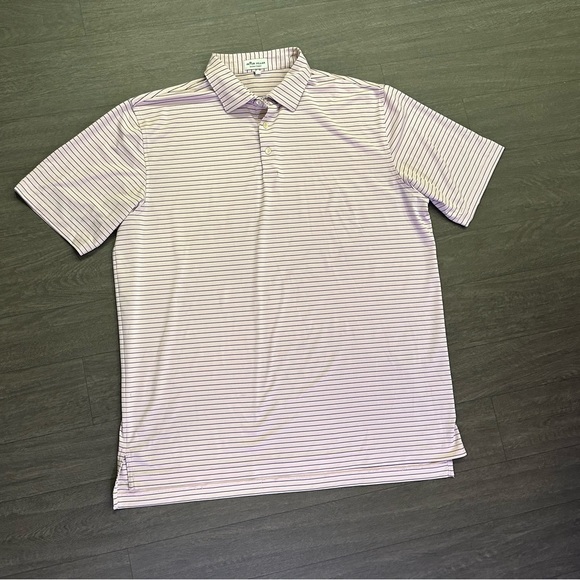 Peter Millar Other - Peter Millar men’s pink with black striped polo. Size XL